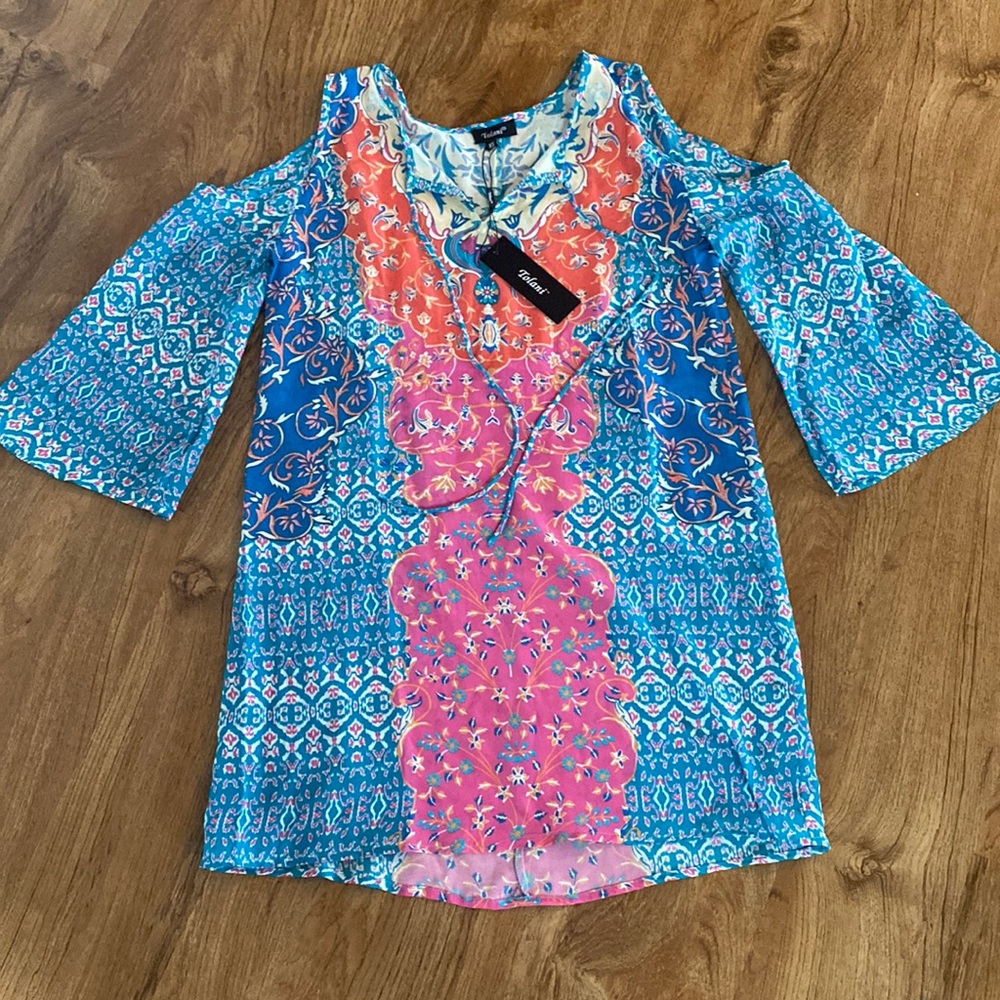 COPY - Tolani cold shoulder silk top